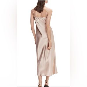 Mango Satin Silk Slip Dress Champagne, Size XL